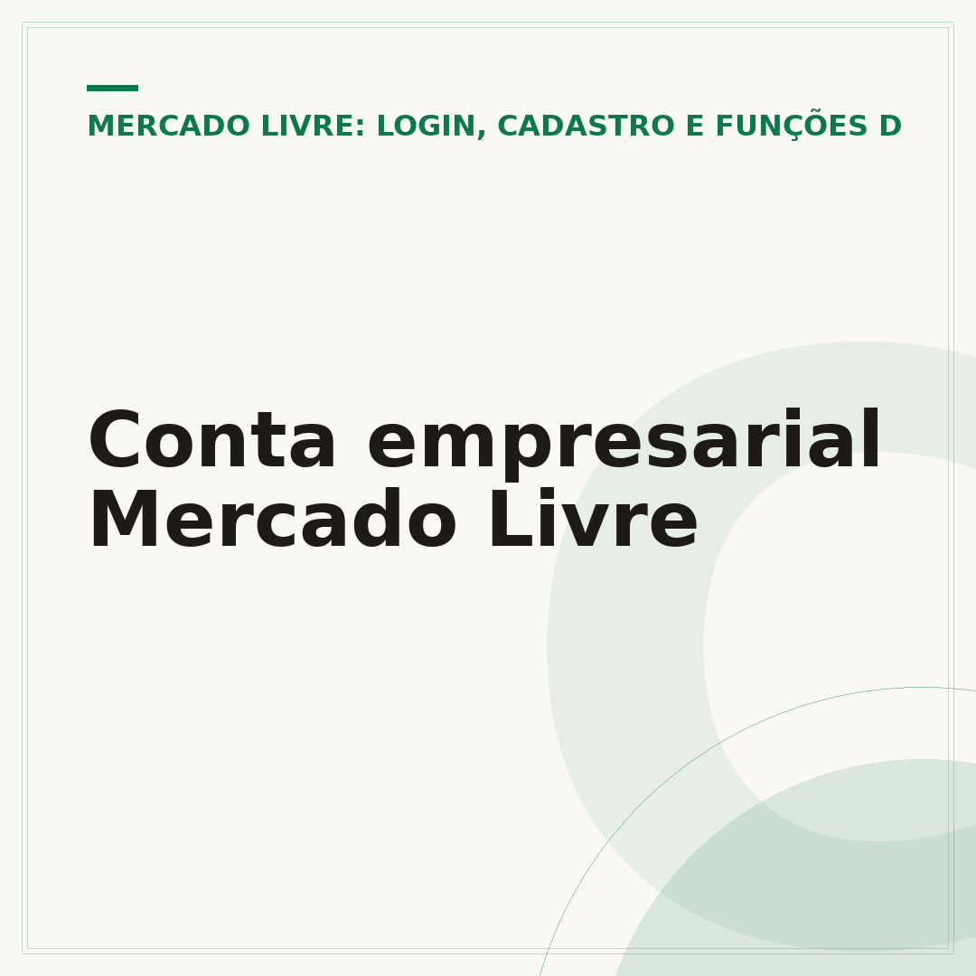 Conta empresarial Mercado Livre