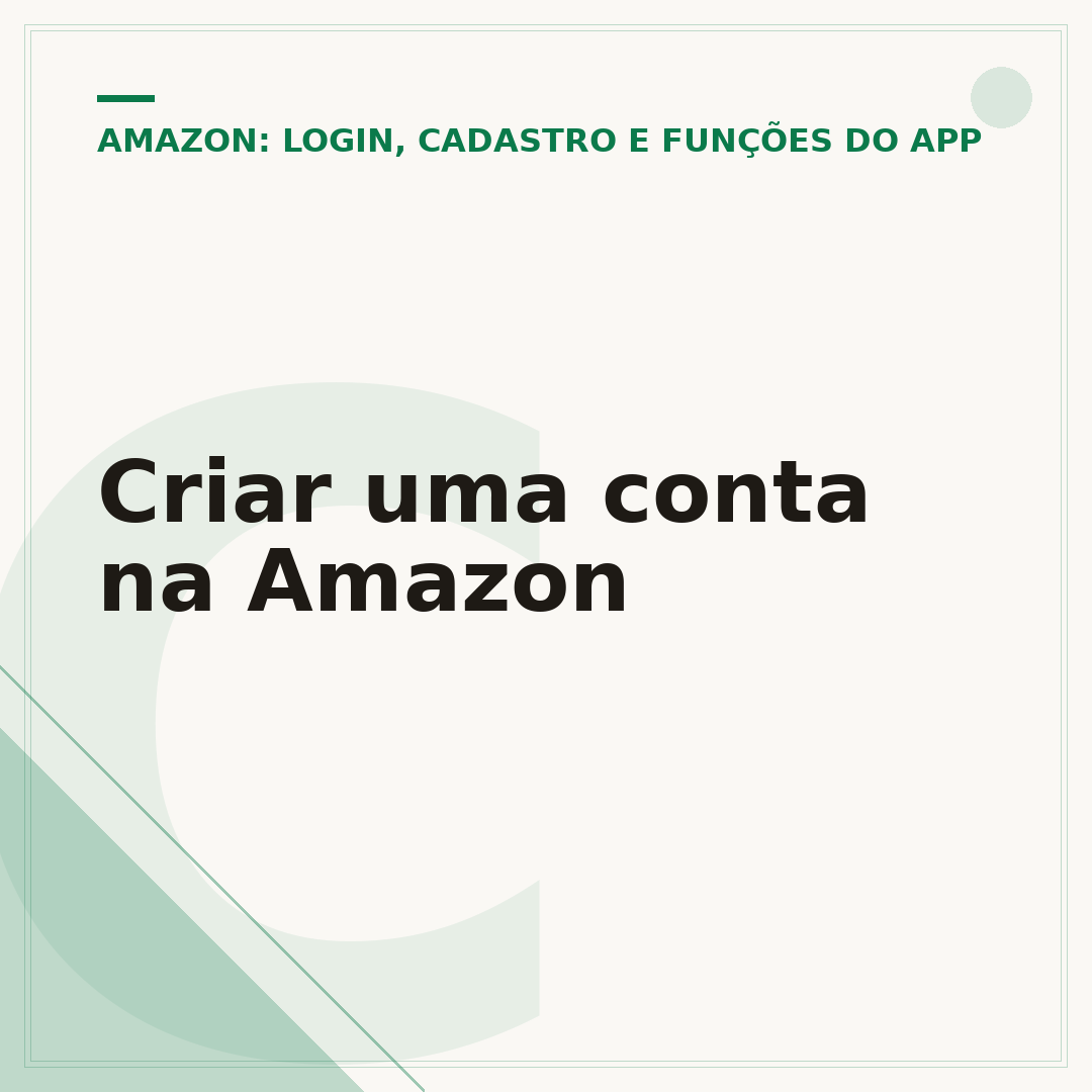 Criar uma conta na Amazon