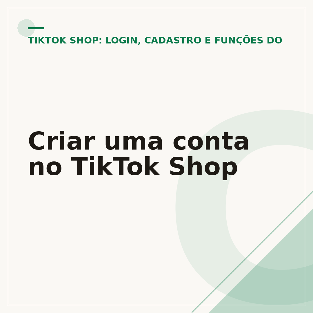 Criar uma conta no TikTok Shop