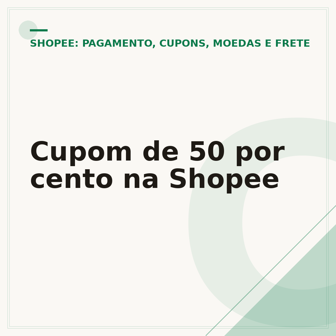 Cupom de 50 por cento na Shopee
