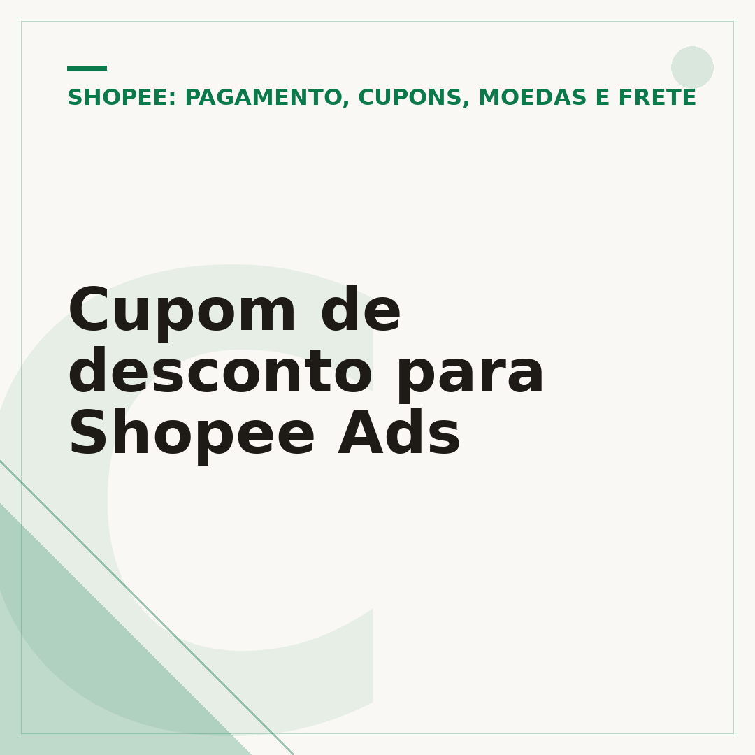 Cupom de desconto para Shopee Ads