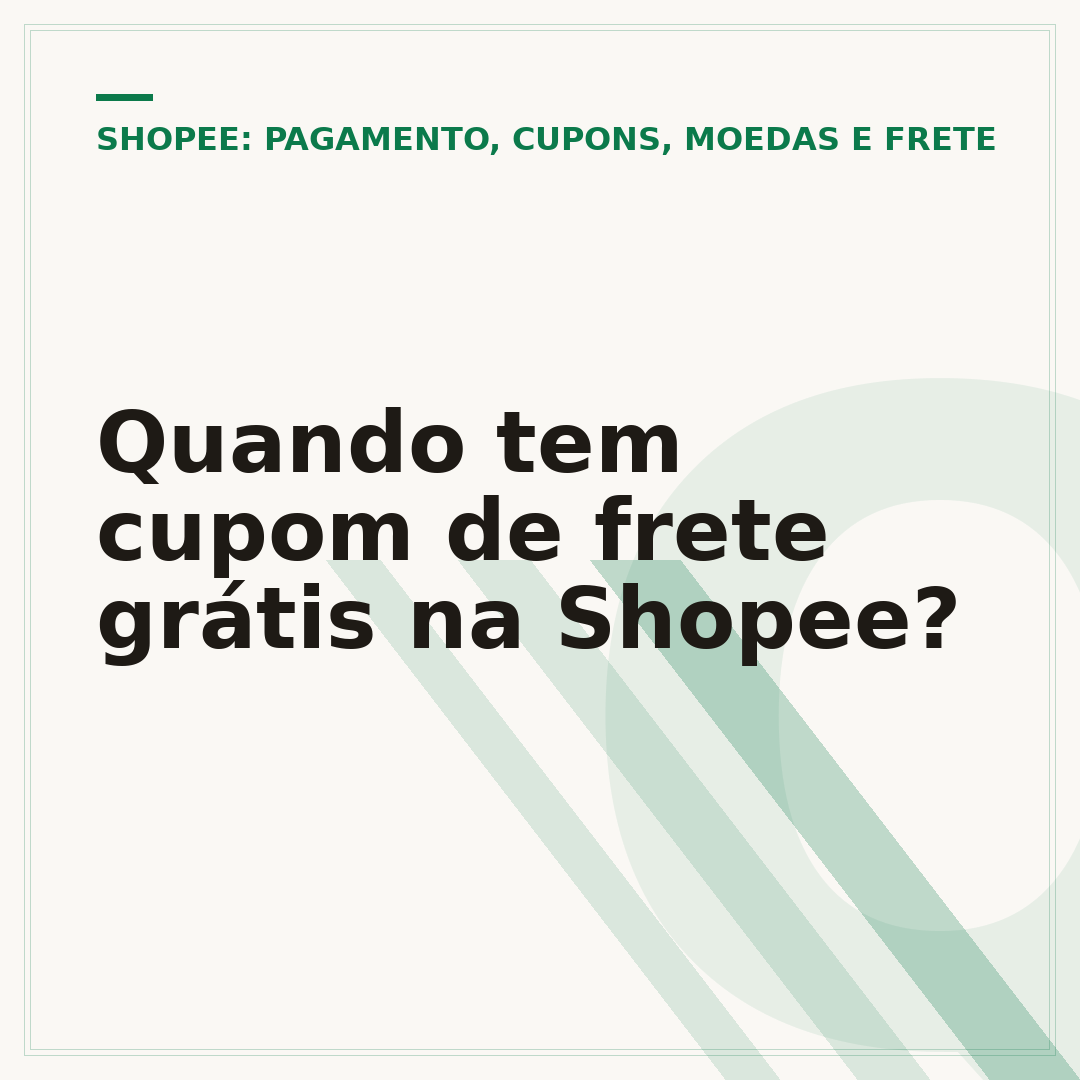Quando tem cupom de frete grátis na Shopee?