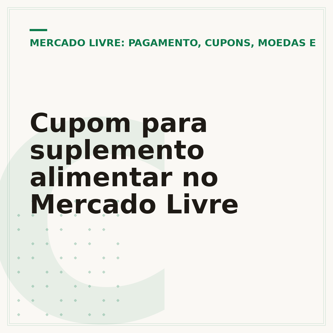 Cupom para suplemento alimentar no Mercado Livre