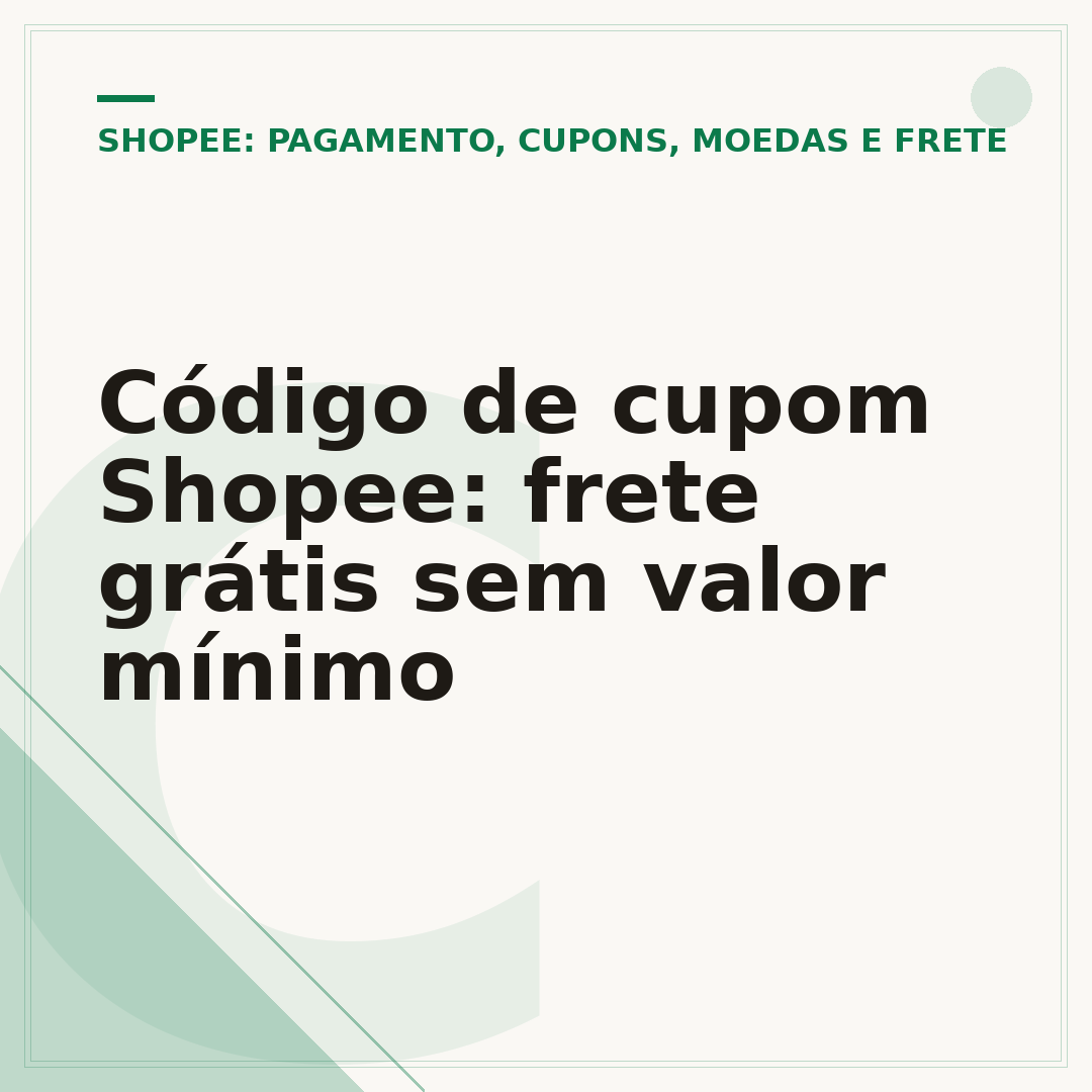 Código de cupom Shopee: frete grátis sem valor mínimo