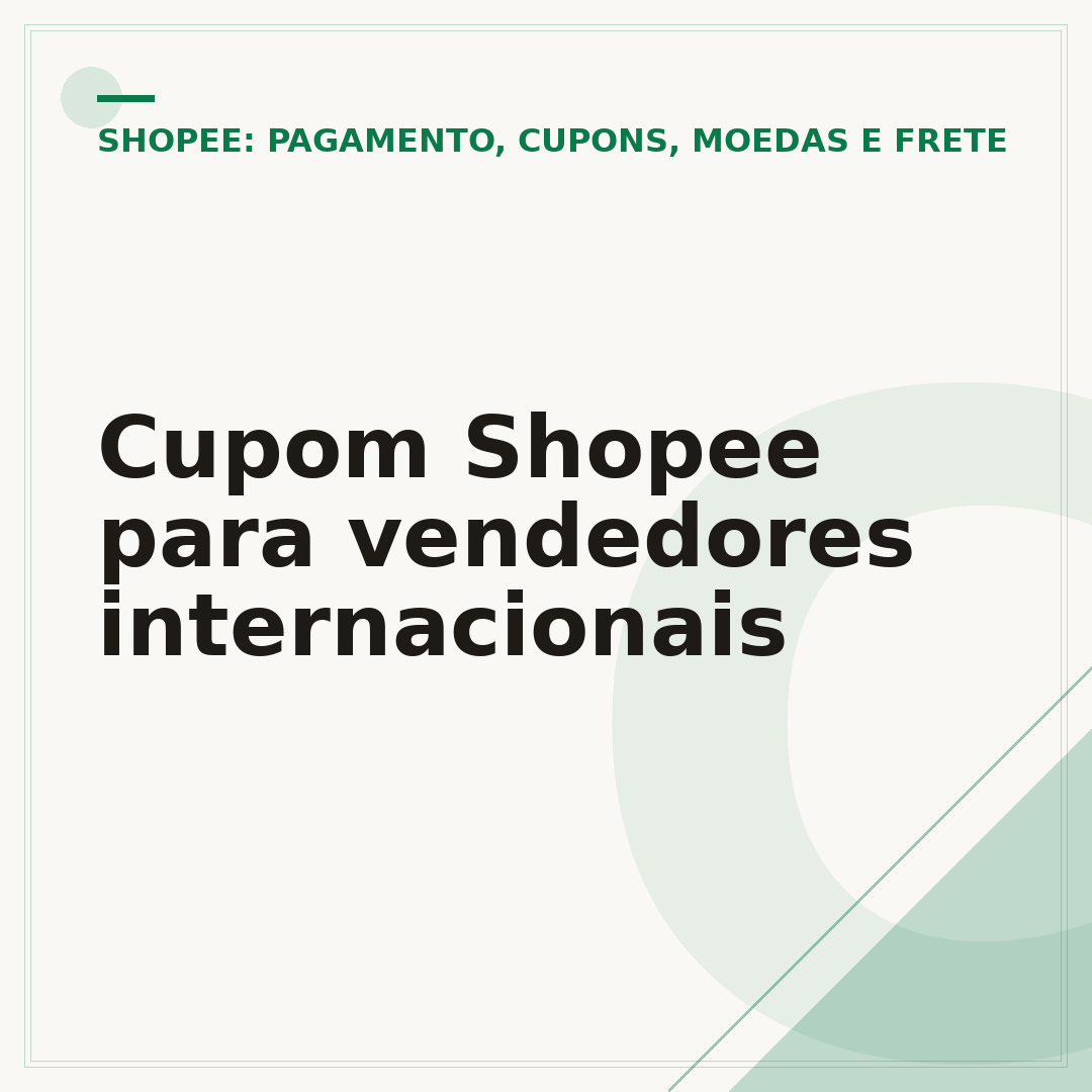 Cupom Shopee para vendedores internacionais