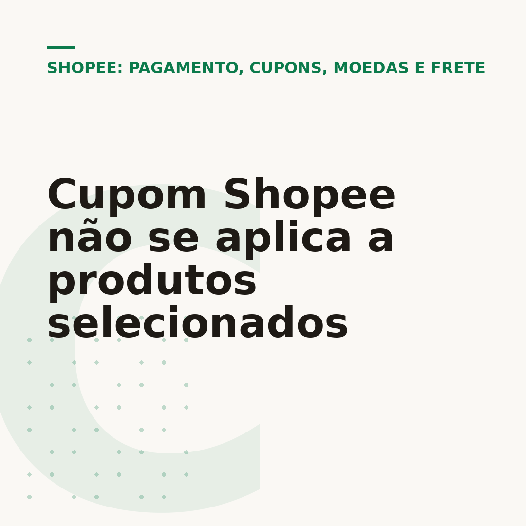 Cupom Shopee não se aplica a produtos selecionados