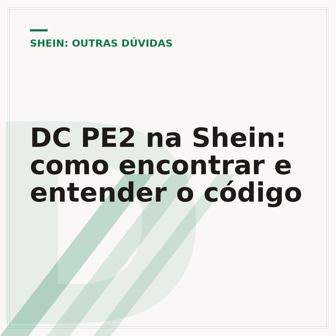 DC PE2 na Shein: como encontrar e entender o código