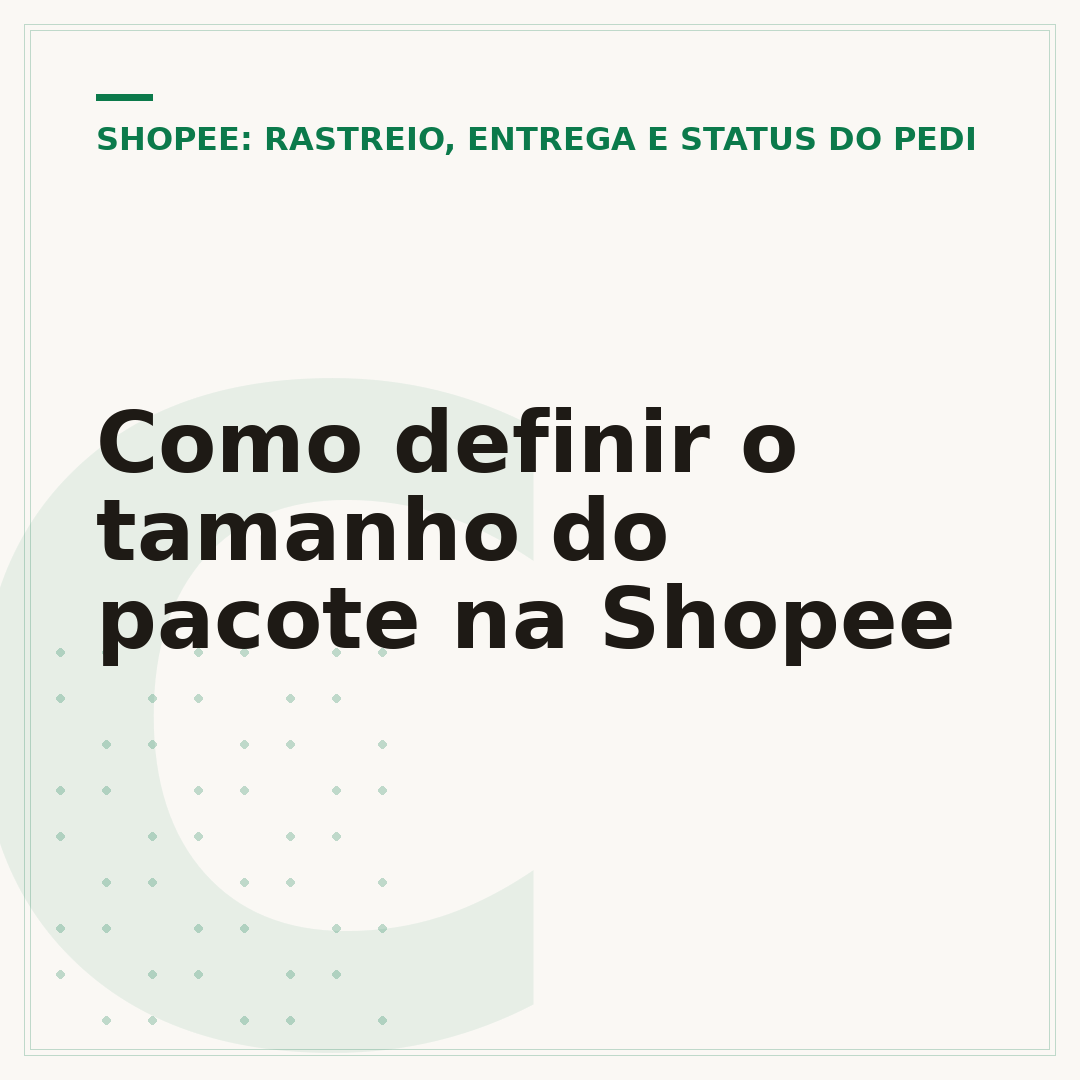 Como definir o tamanho do pacote na Shopee
