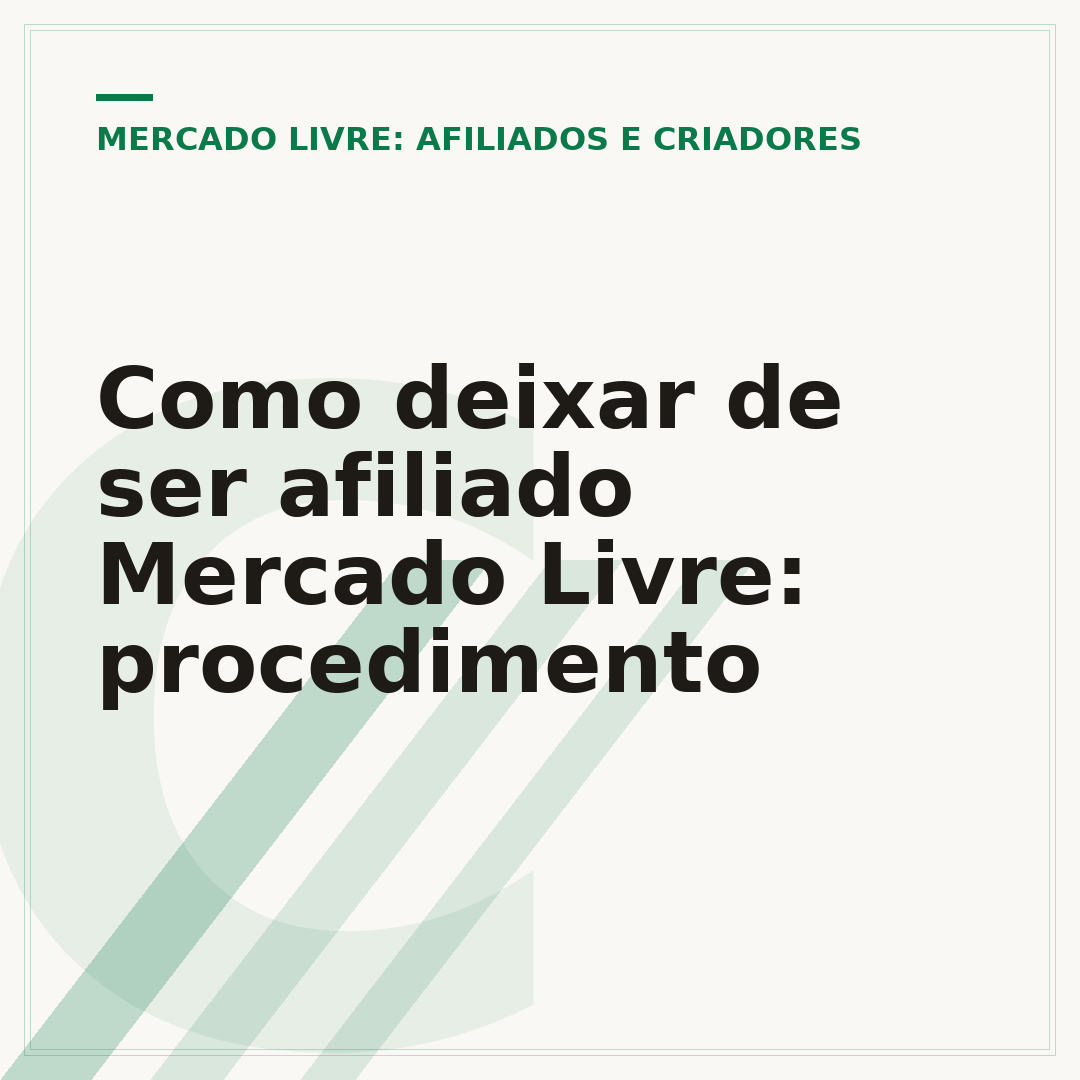 Como deixar de ser afiliado Mercado Livre: procedimento