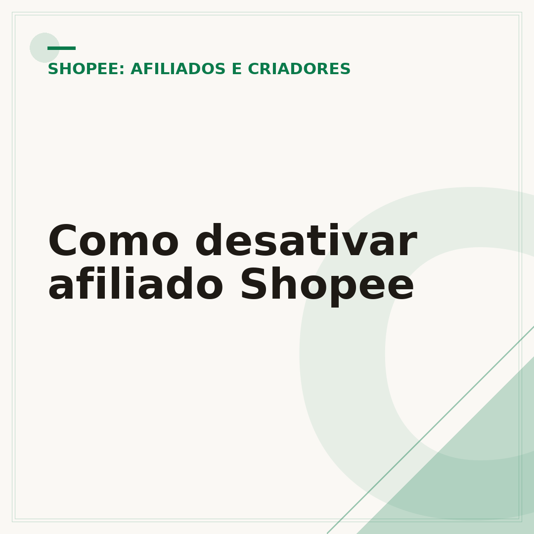 Como desativar afiliado Shopee