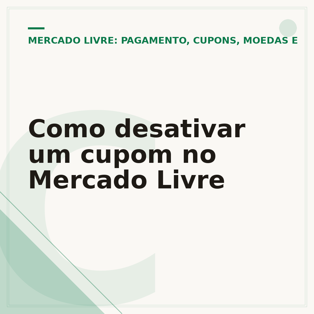 Como desativar um cupom no Mercado Livre