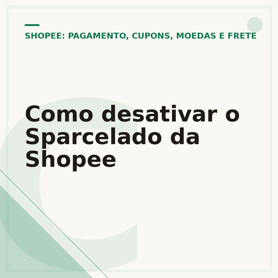 Como desativar o Sparcelado da Shopee
