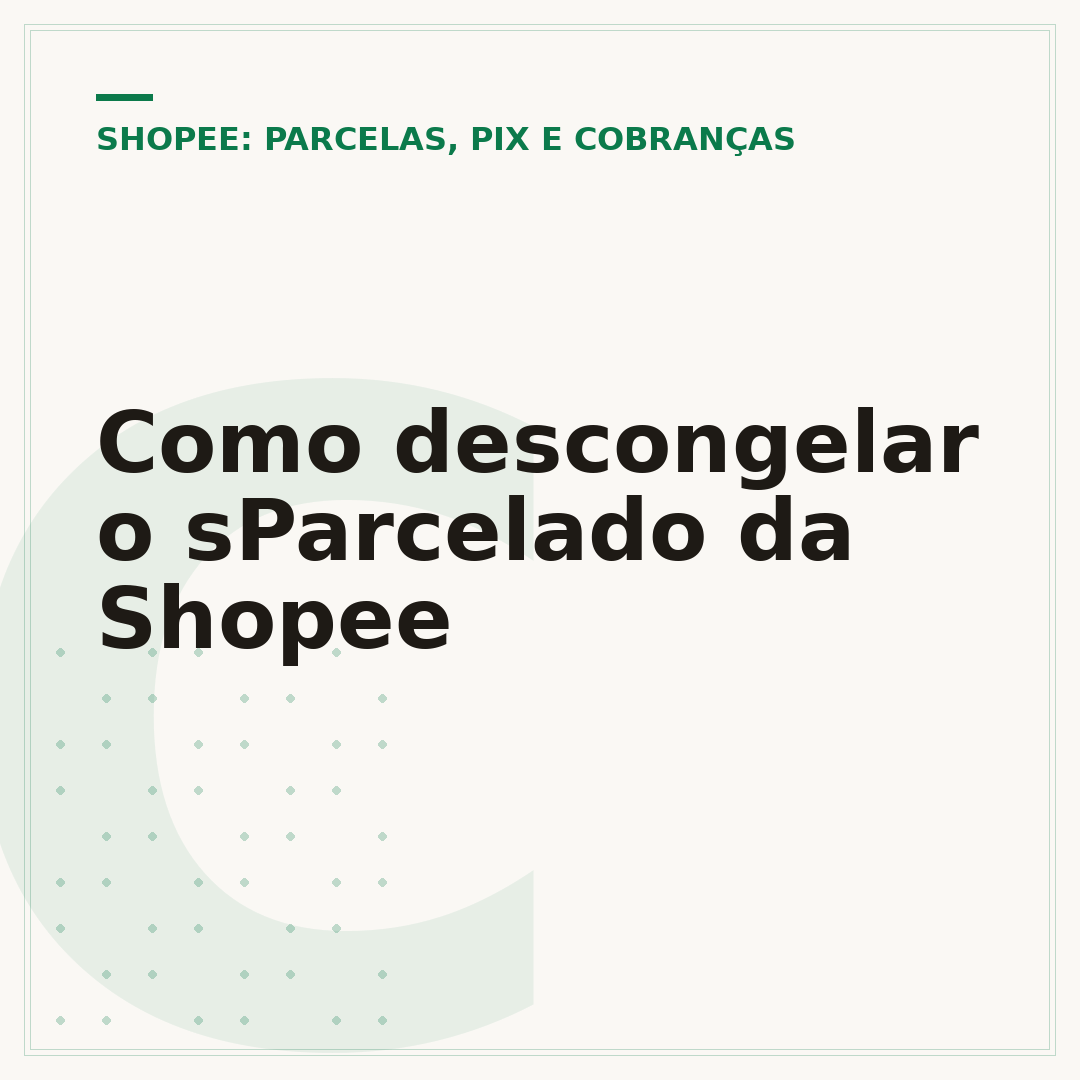 Como descongelar o sParcelado da Shopee