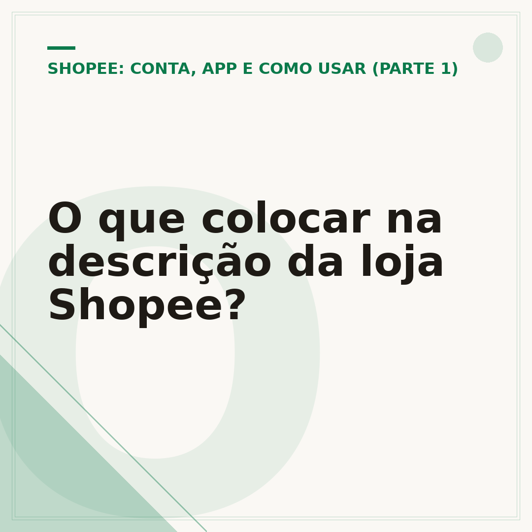 O que colocar na descrição da loja Shopee?
