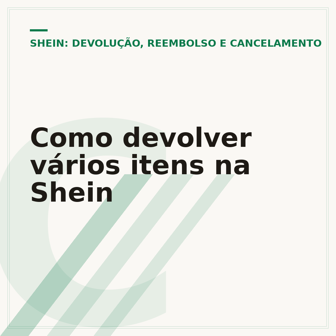 Como devolver vários itens na Shein