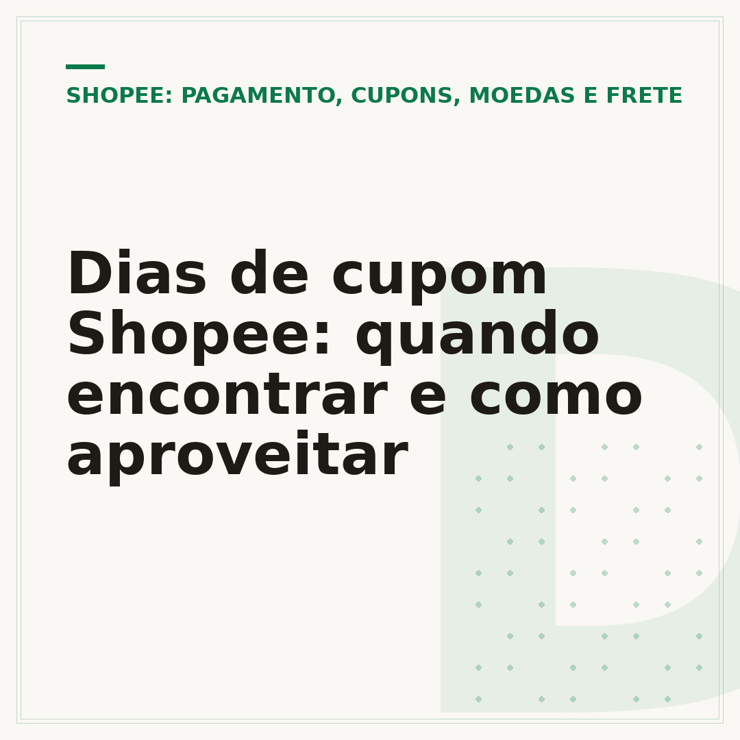Dias de cupom Shopee: quando encontrar e como aproveitar