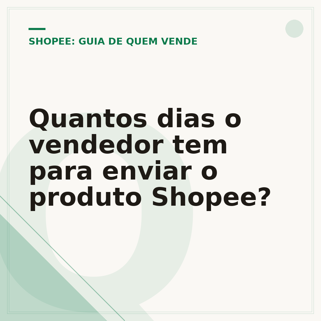 Quantos dias o vendedor tem para enviar o produto Shopee?