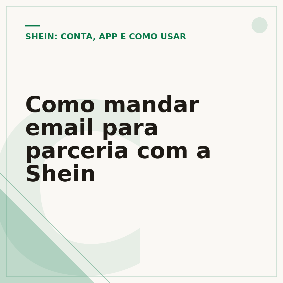 Como mandar email para parceria com a Shein