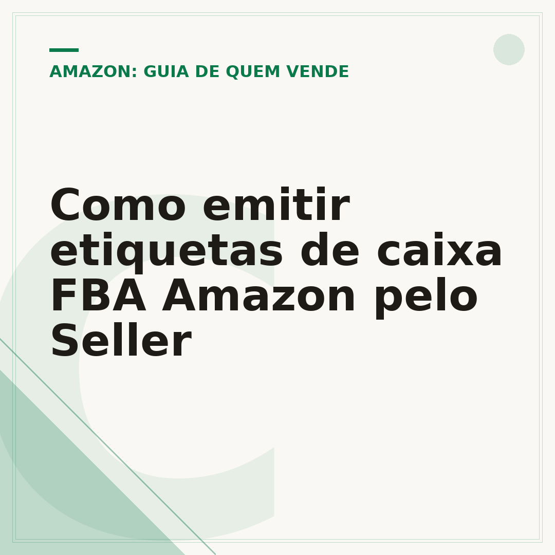 Como emitir etiquetas de caixa FBA Amazon pelo Seller