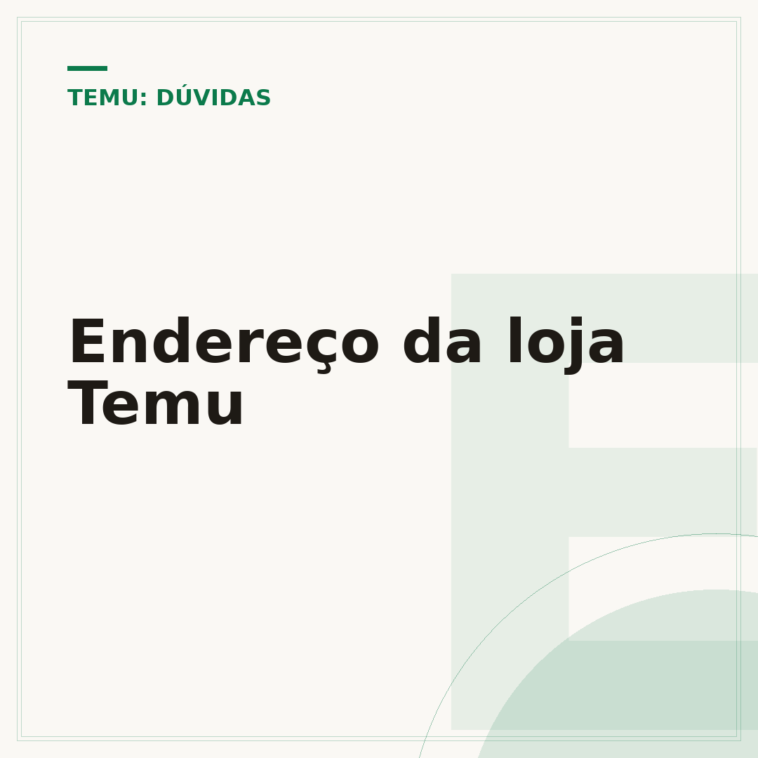Endereço da loja Temu