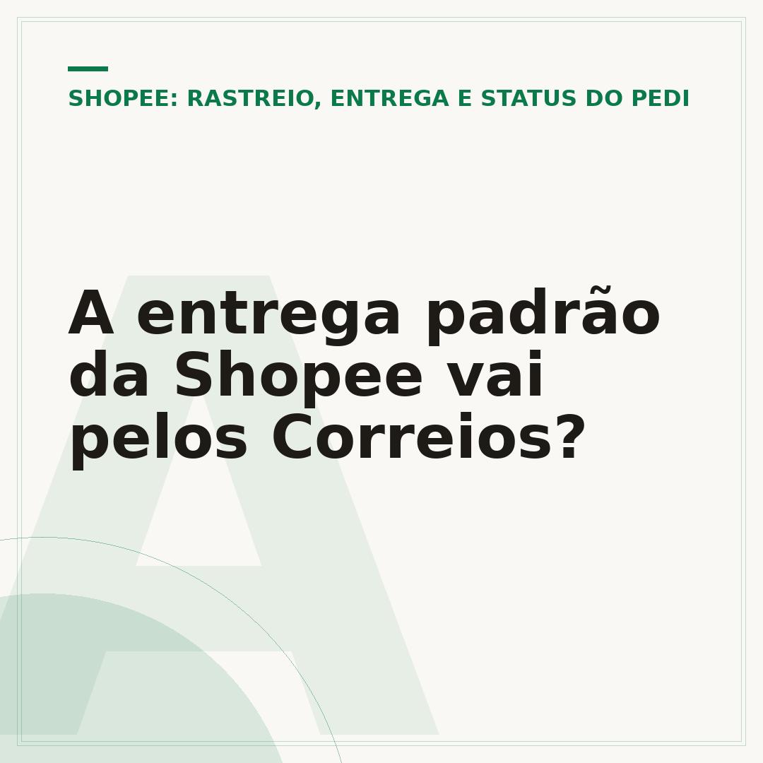 A entrega padrão da Shopee vai pelos Correios?