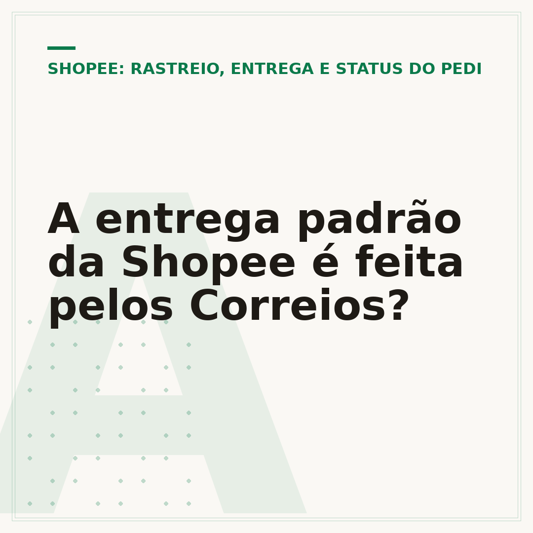 A entrega padrão da Shopee é feita pelos Correios?