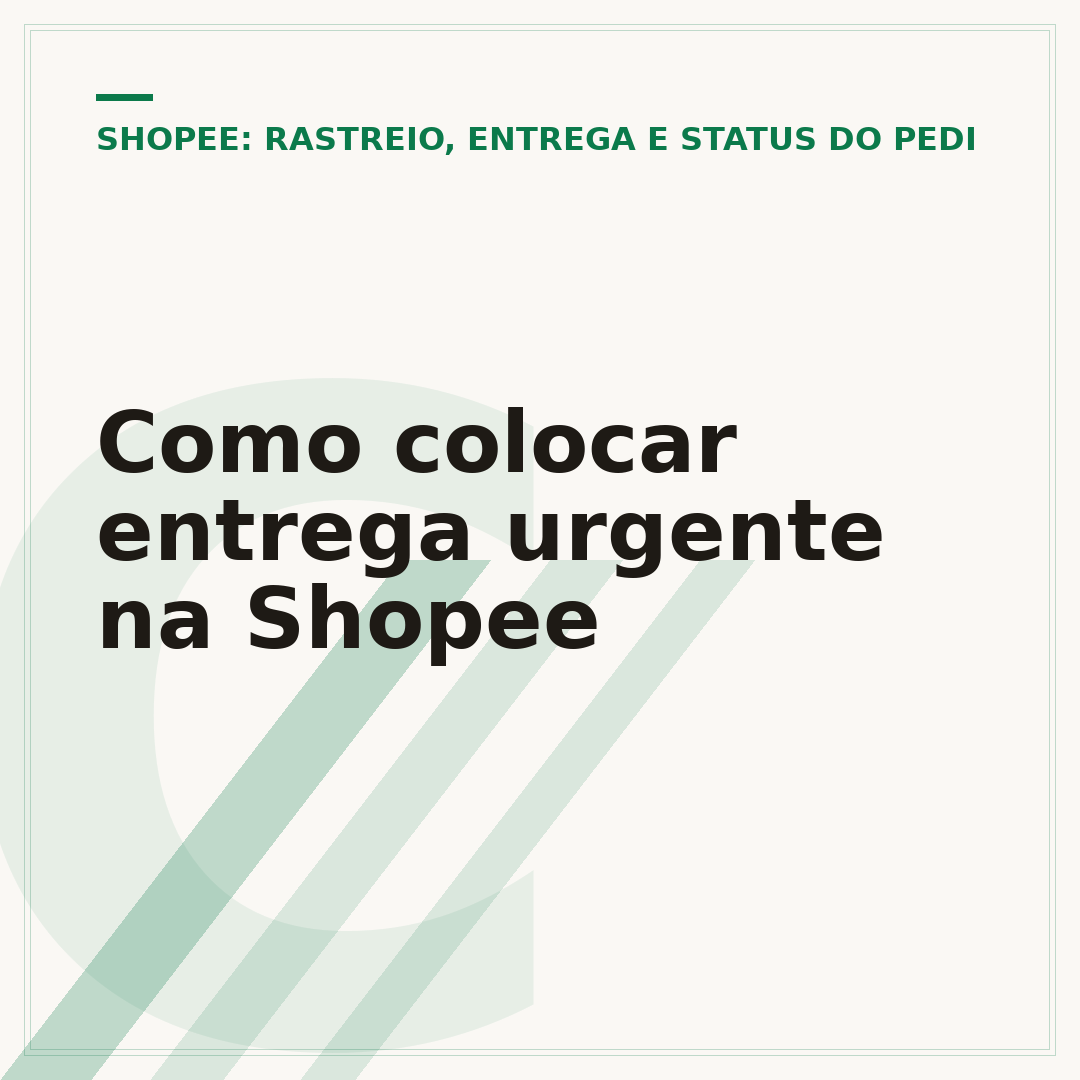 Como colocar entrega urgente na Shopee