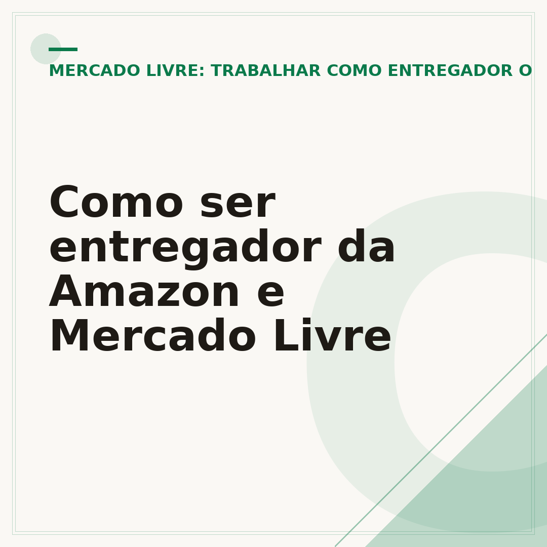 Como ser entregador da Amazon e Mercado Livre