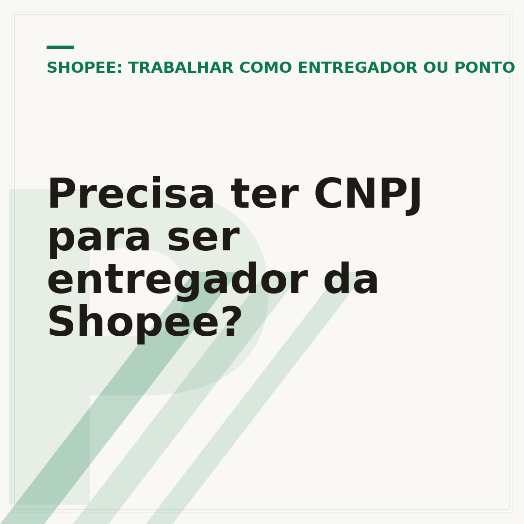 Precisa ter CNPJ para ser entregador da Shopee?