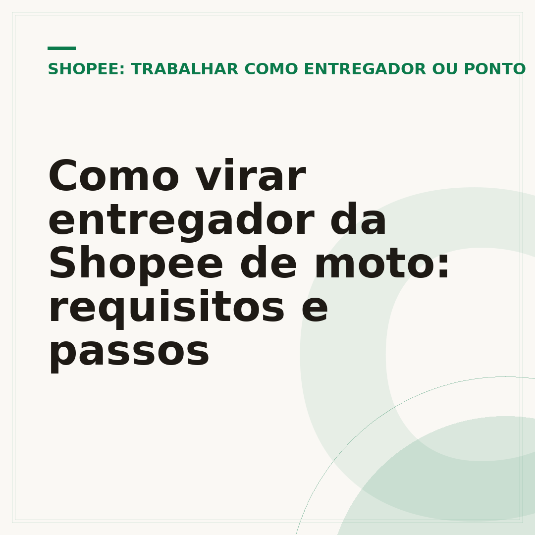 Como virar entregador da Shopee de moto: requisitos e passos