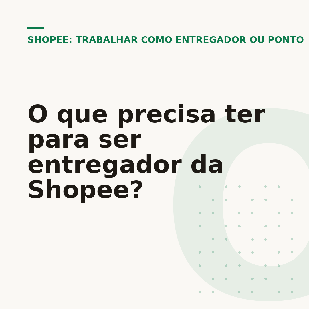 O que precisa ter para ser entregador da Shopee?