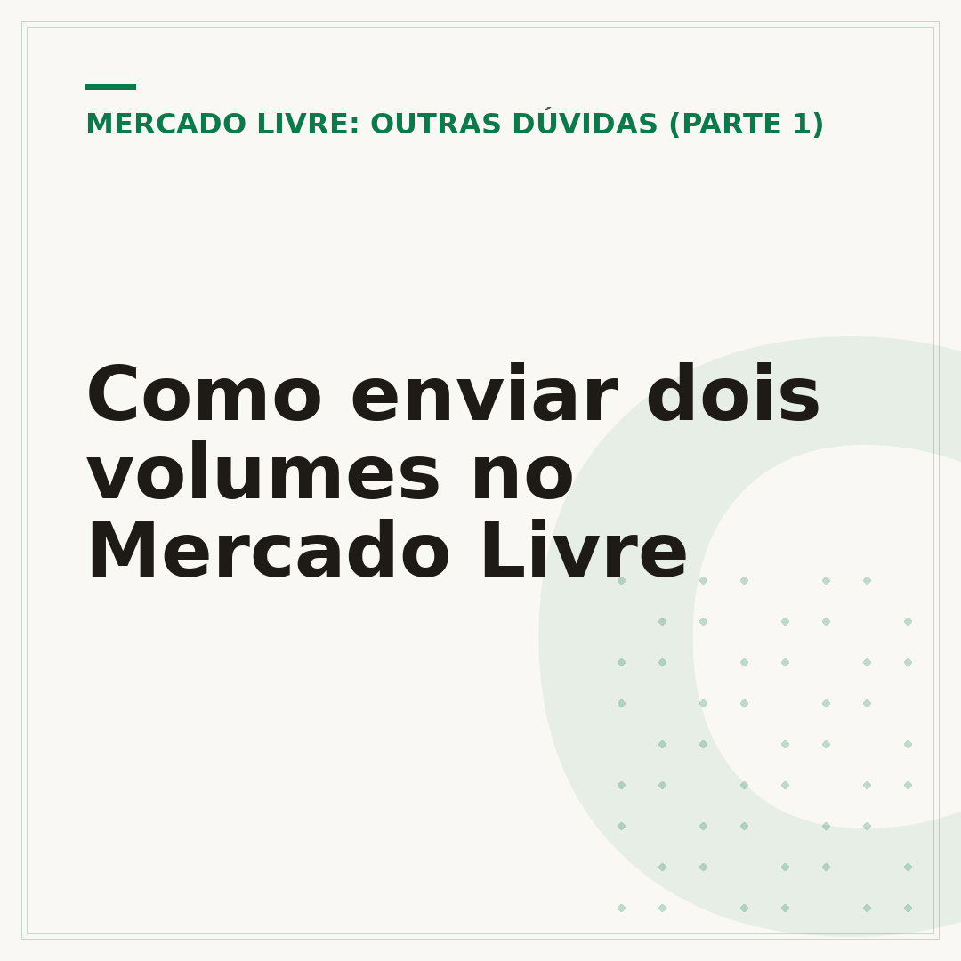 Como enviar dois volumes no Mercado Livre