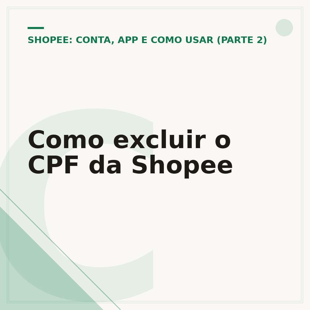Como excluir o CPF da Shopee