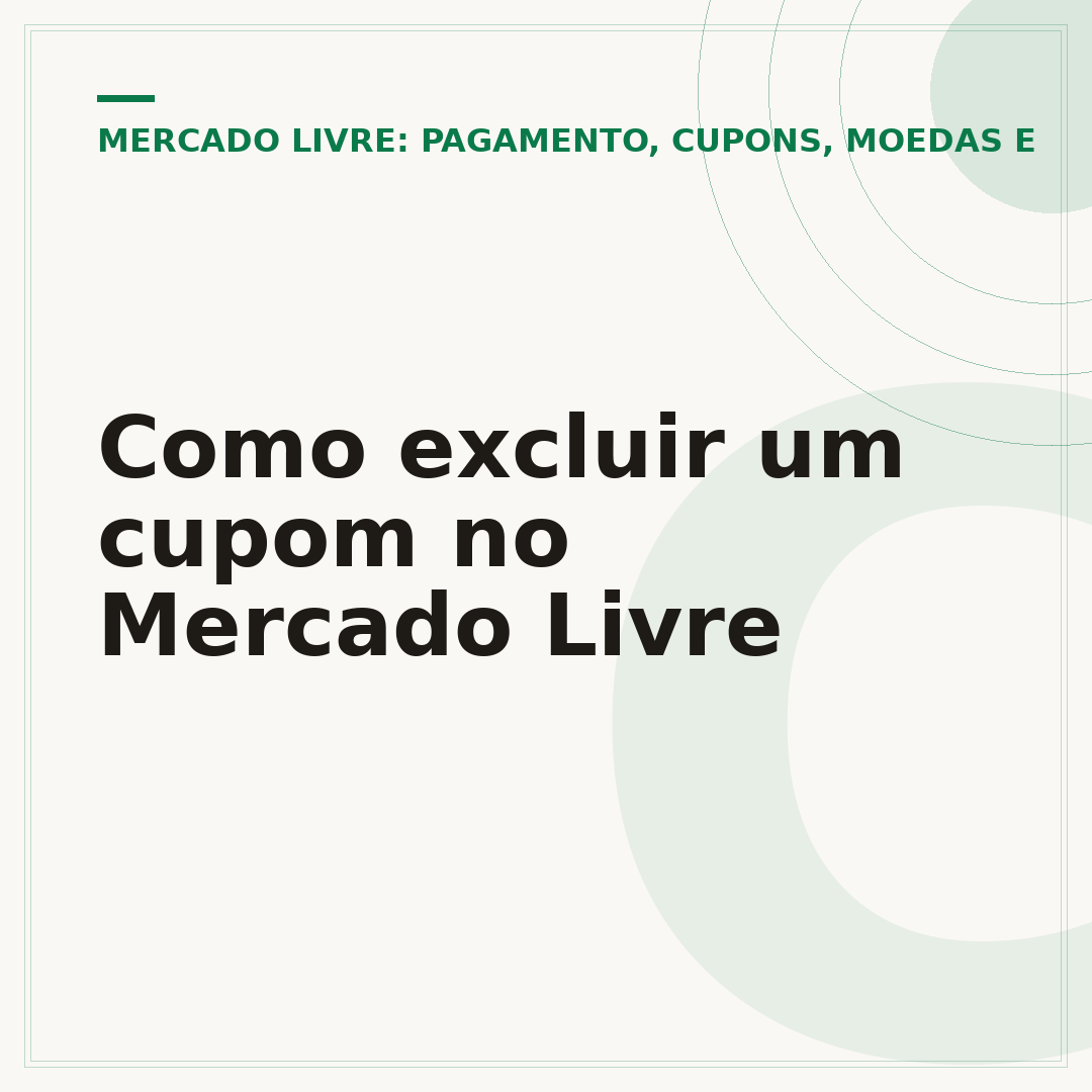 Como excluir um cupom no Mercado Livre