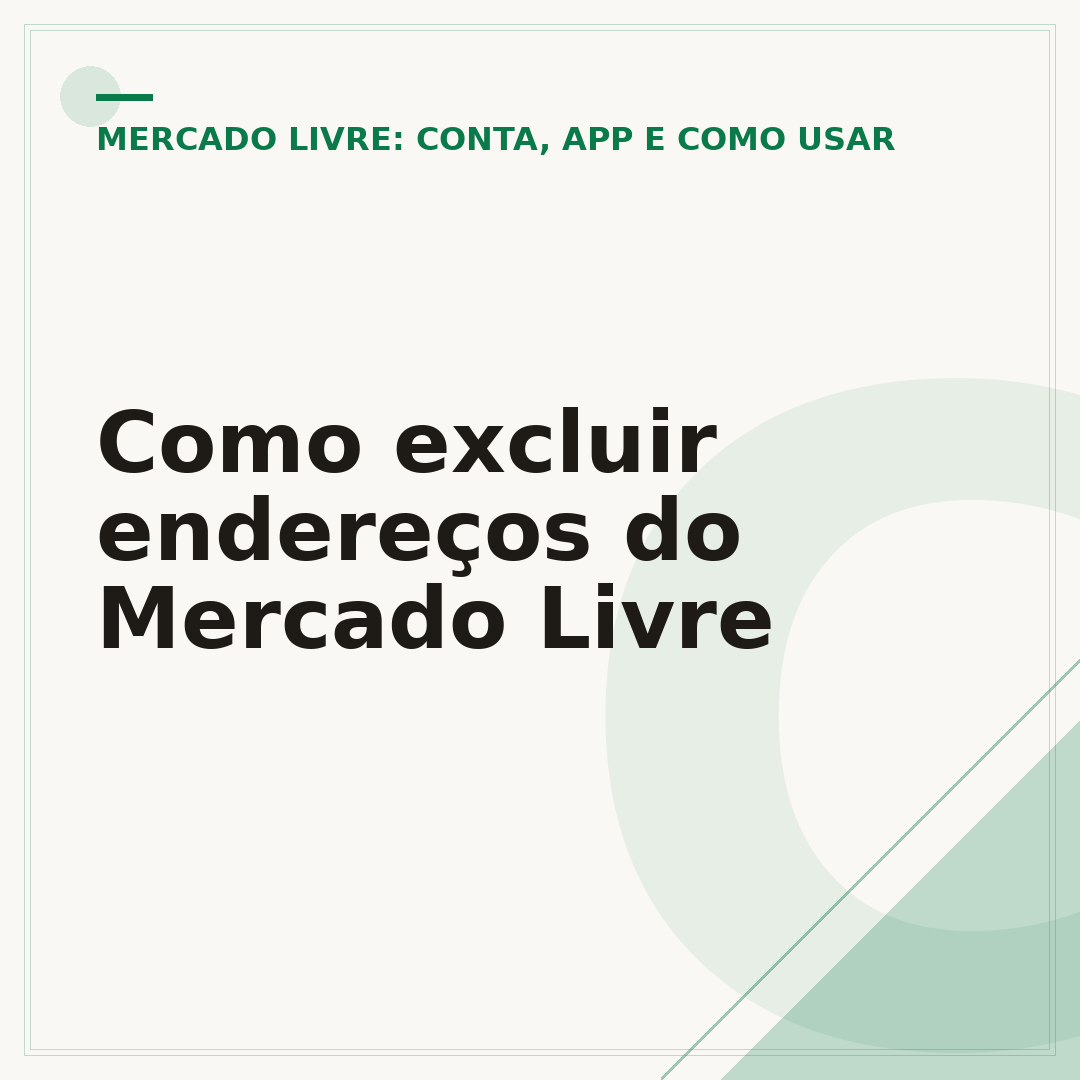 Como excluir endereços do Mercado Livre