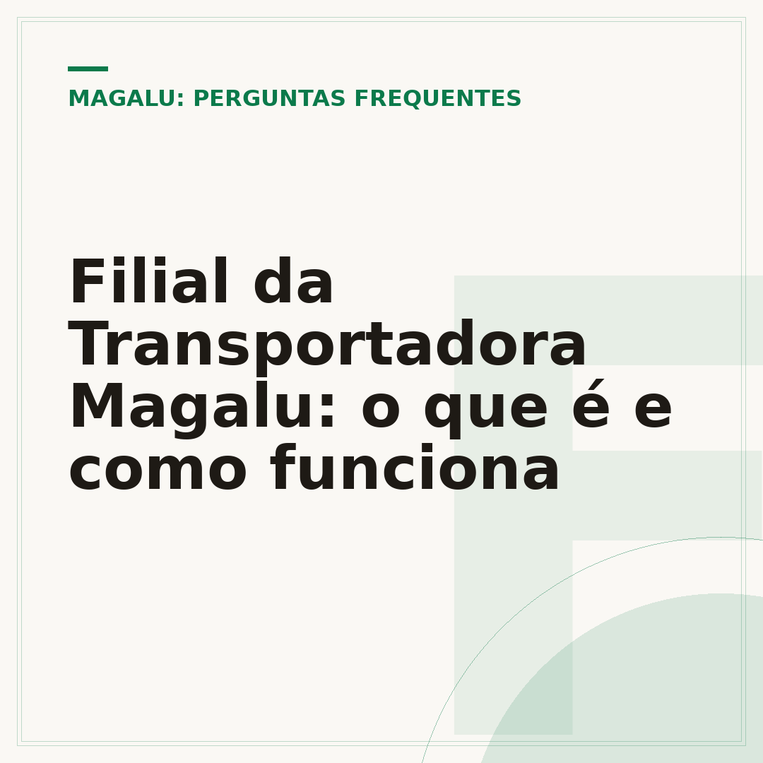 Filial da Transportadora Magalu: o que é e como funciona