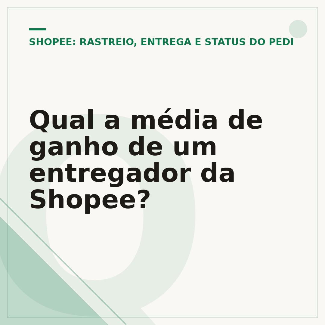 Qual a média de ganho de um entregador da Shopee?