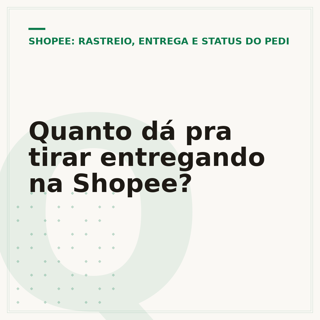 Quanto dá pra tirar entregando na Shopee?