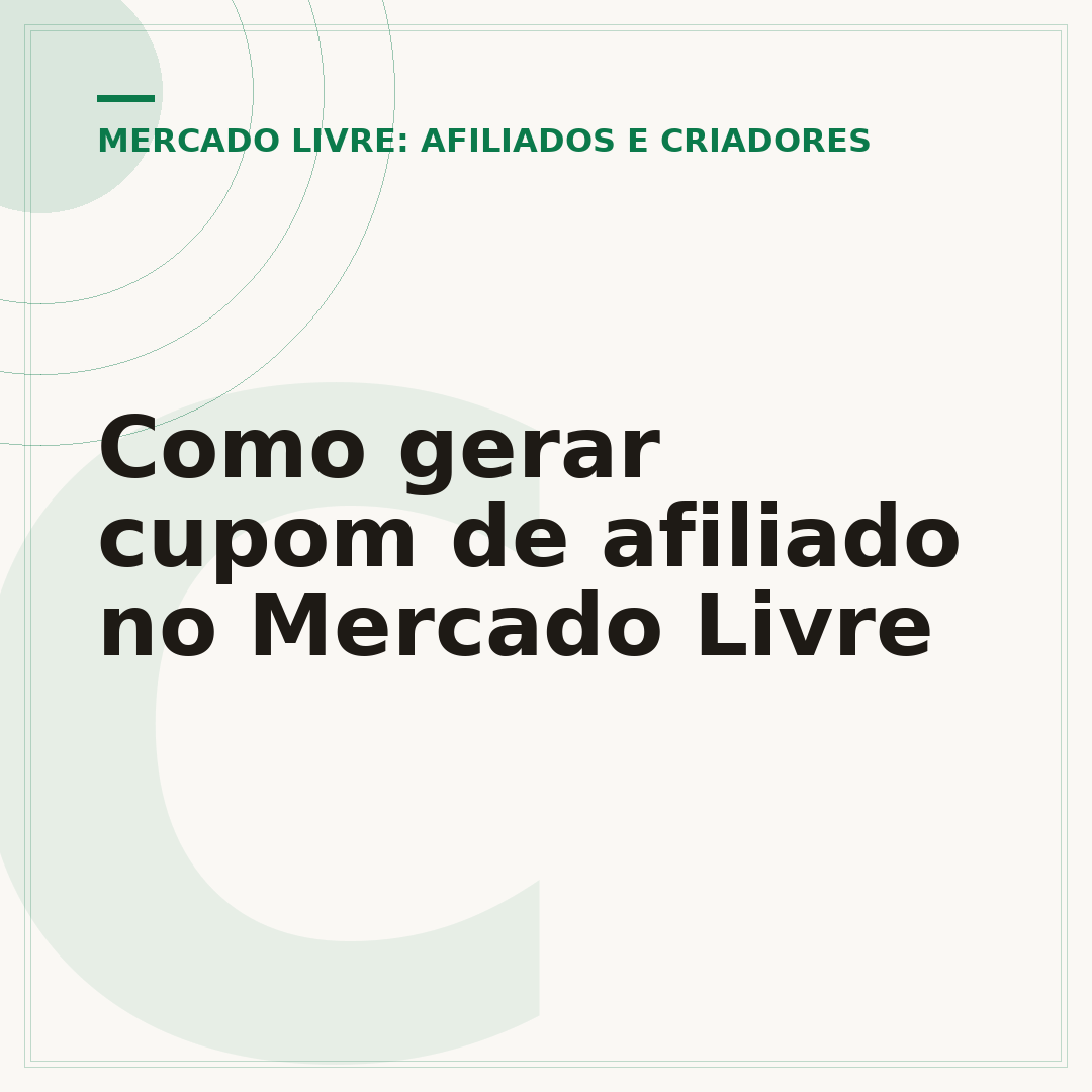Como gerar cupom de afiliado no Mercado Livre