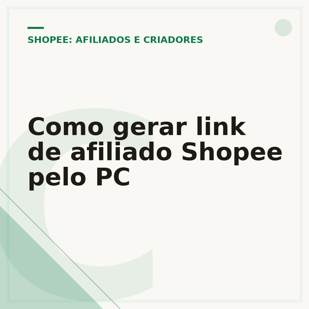 Como gerar link de afiliado Shopee pelo PC