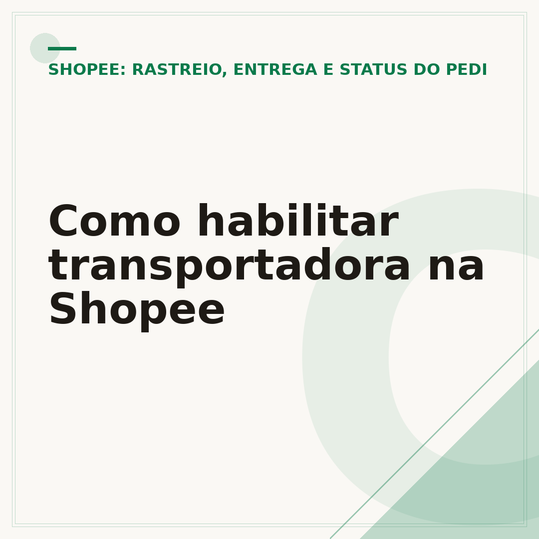 Como habilitar transportadora na Shopee