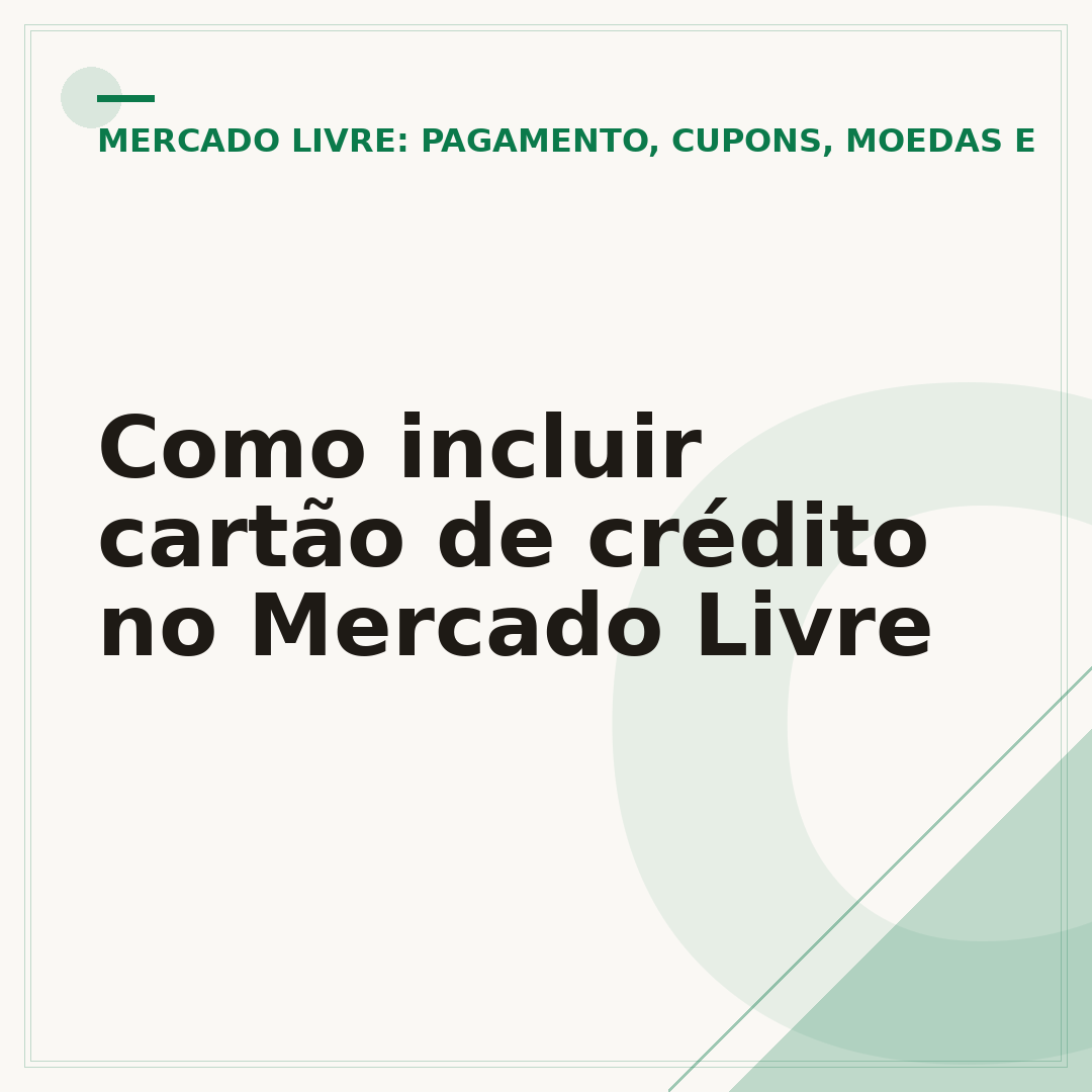 Como incluir cartão de crédito no Mercado Livre