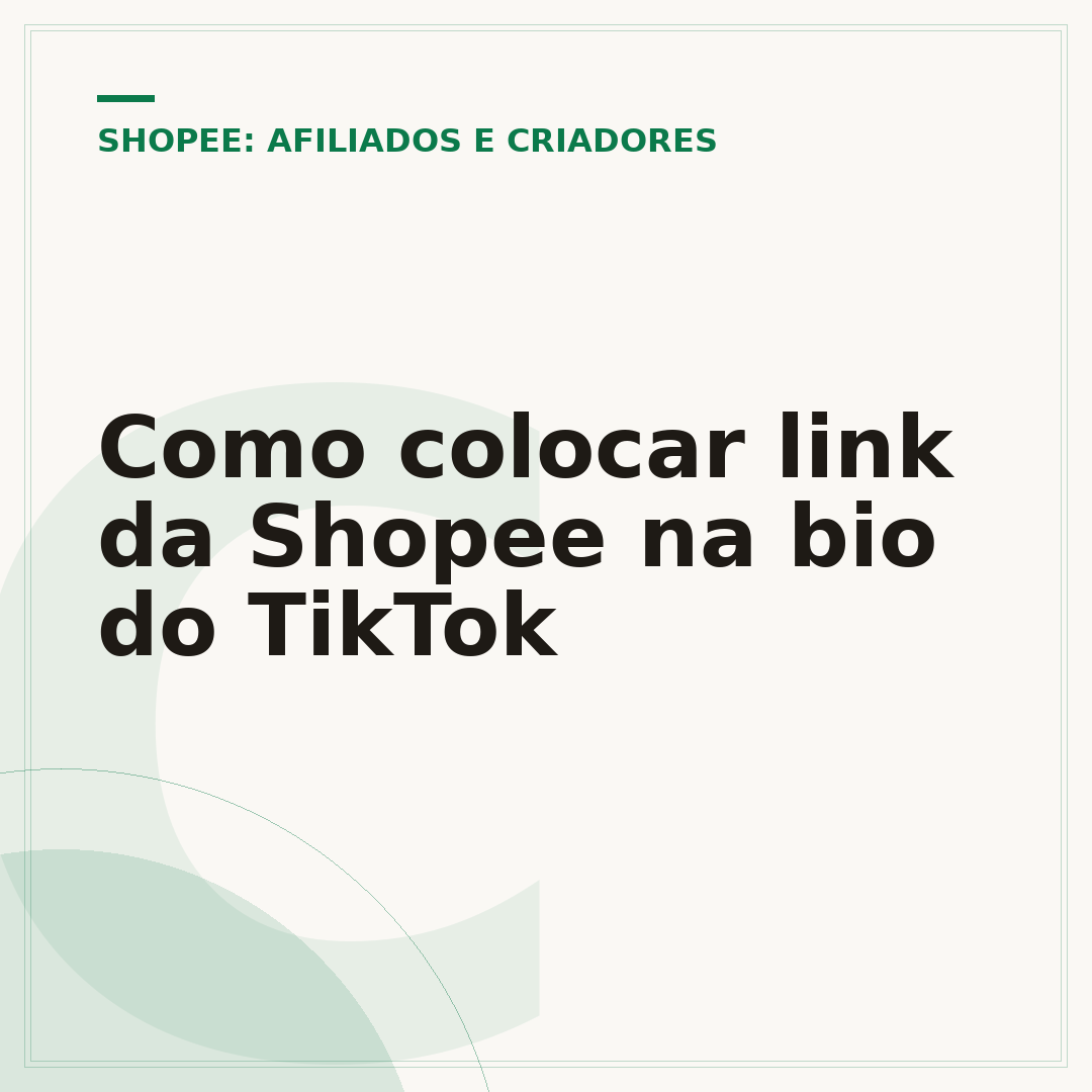 Como colocar link da Shopee na bio do TikTok