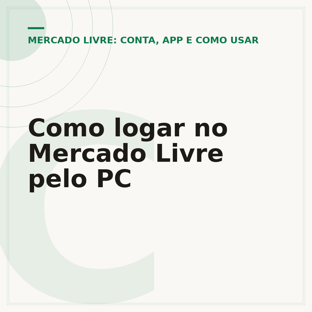 Como logar no Mercado Livre pelo PC