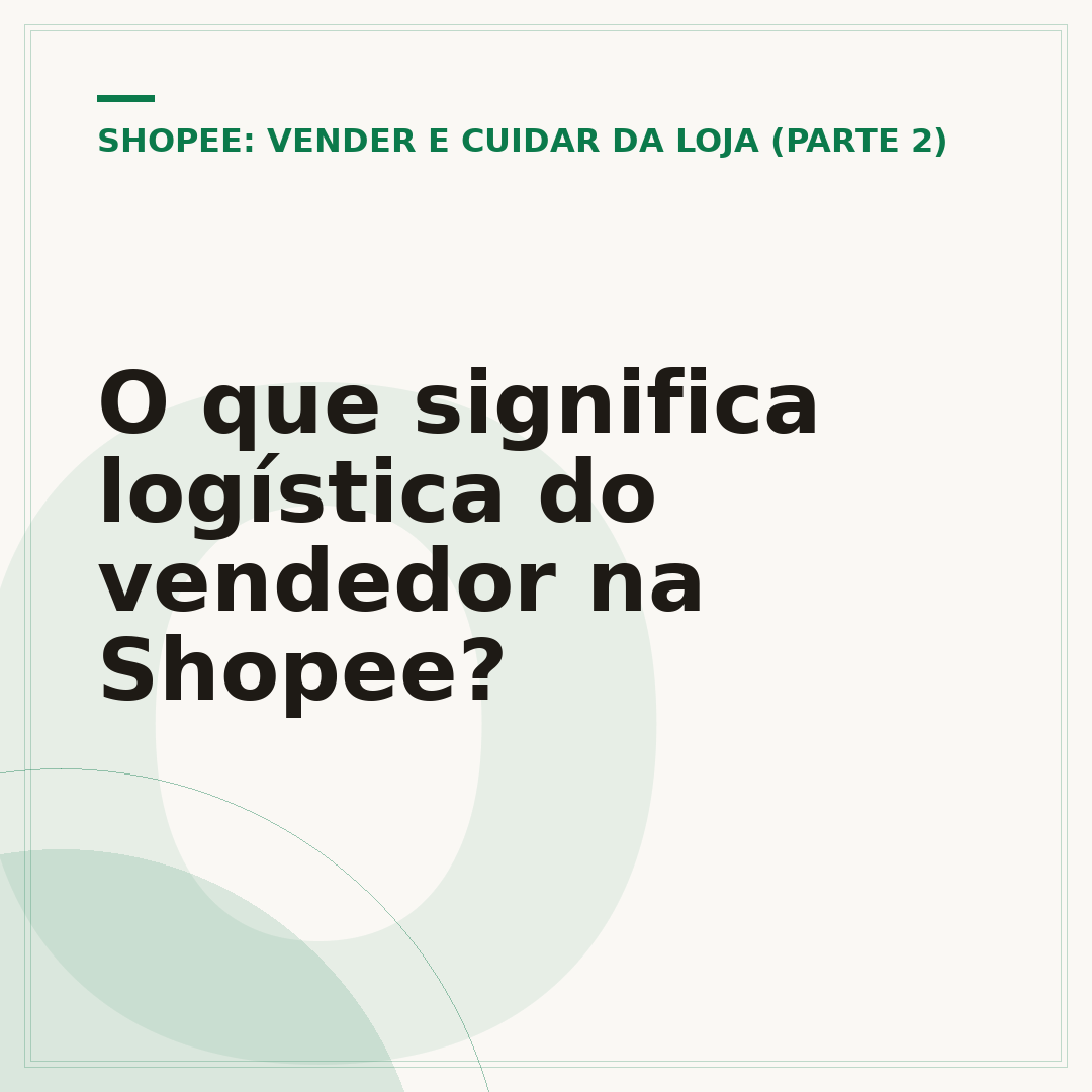 O que significa logística do vendedor na Shopee?