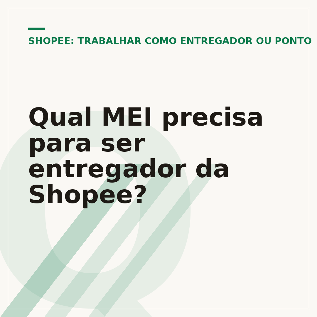 Qual MEI precisa para ser entregador da Shopee?