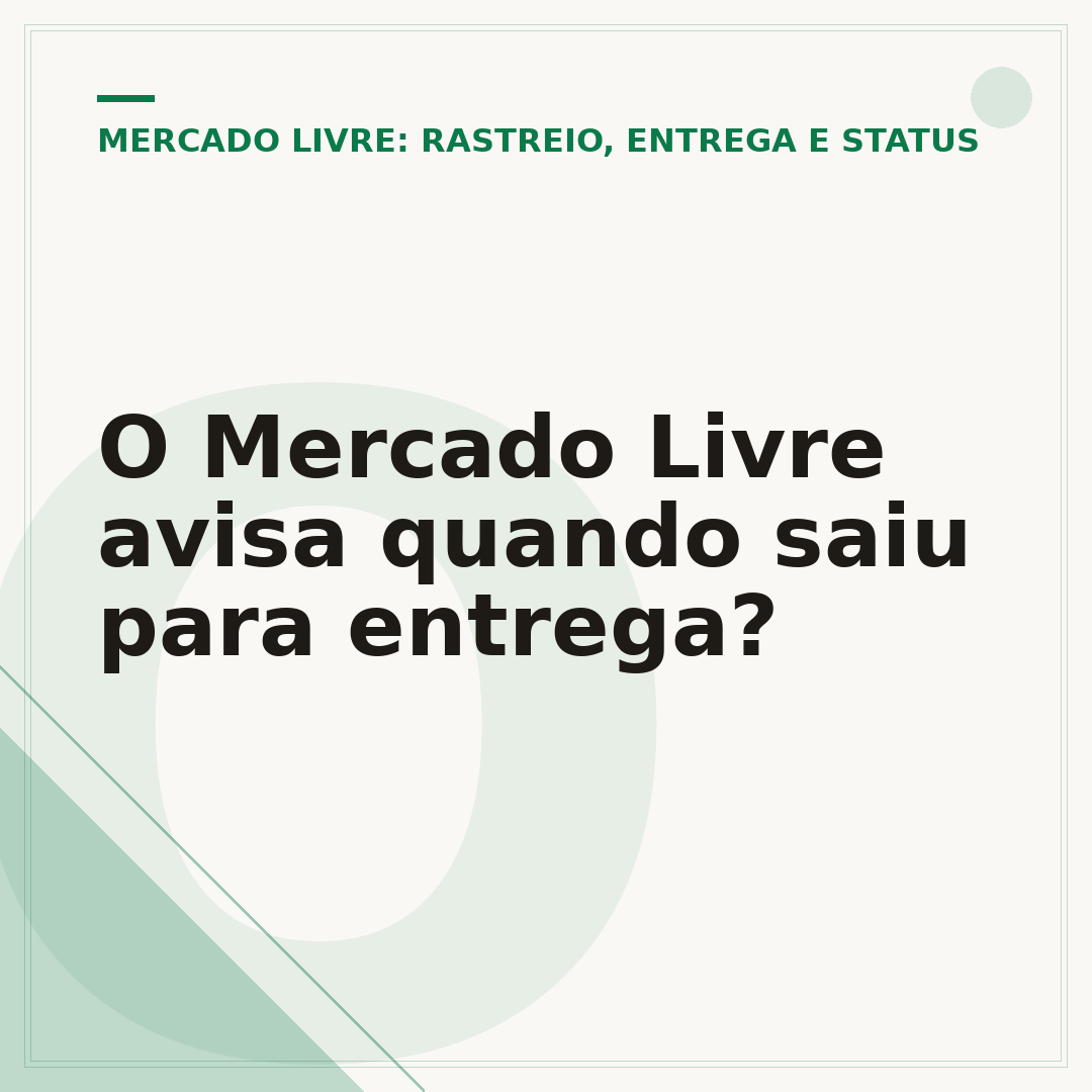 O Mercado Livre avisa quando saiu para entrega?