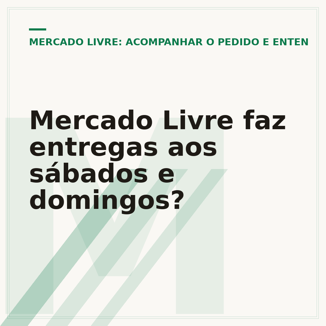 Mercado Livre faz entregas aos sábados e domingos?