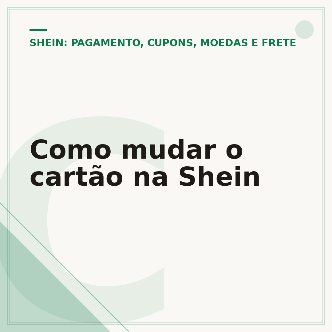 Como mudar o cartão na Shein