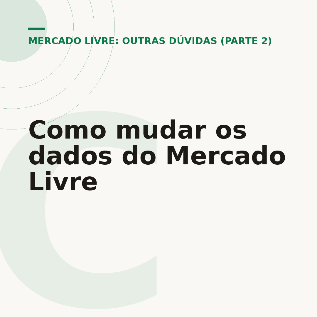Como mudar os dados do Mercado Livre